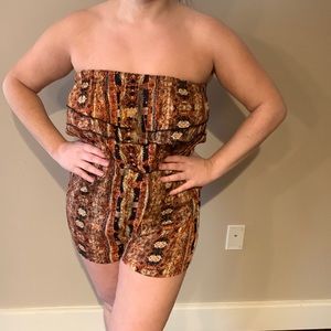 Boho strapless romper